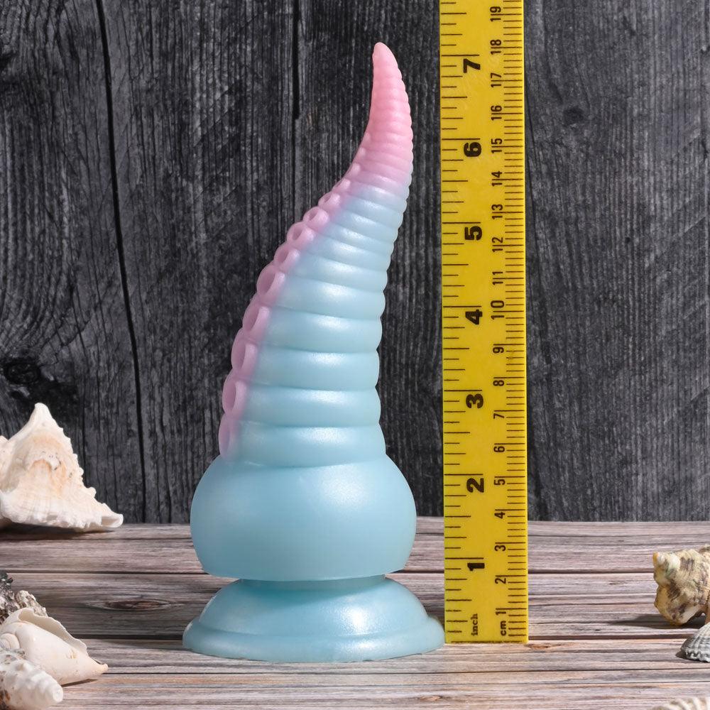 Selopa STUCK ON YOU - Blue/Pink 19 cm USB Rechargeable Vibrating Tentacle Fantasy Dildo - SL-RS-4172-2