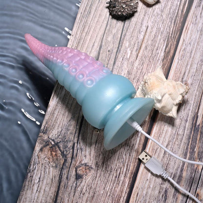 Selopa STUCK ON YOU - Blue/Pink 19 cm USB Rechargeable Vibrating Tentacle Fantasy Dildo - SL-RS-4172-2