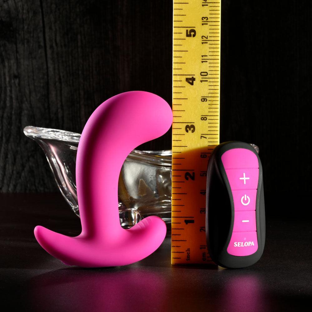 Selopa HOOKING UP - Pink 9.5 cm USB Rechargeable Vibrator with Wireless Remote - SL-RS-4219-2