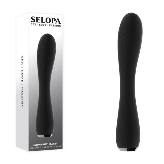 Selopa MIDNIGHT MAGIC - Black 20.2 cm USB Rechargeable Vibrator - SL-RS-4776-2