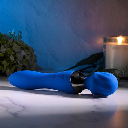 Selopa BLUE BELLE - Blue USB Rechargeable 20 cm Massage Wand - SL-RS-5216-2