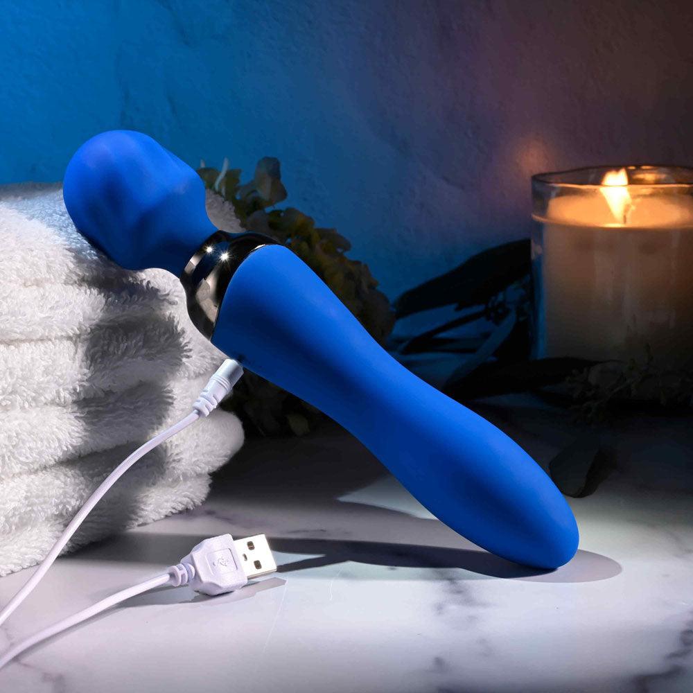 Selopa BLUE BELLE - Blue USB Rechargeable 20 cm Massage Wand - SL-RS-5216-2