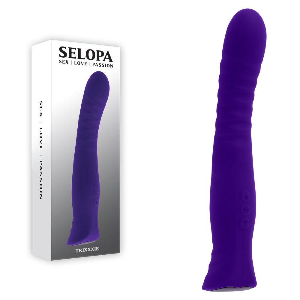 Selopa TRIXXXIE - Purple 22.2 cm USB Rechargeable Vibrator - SL-RS-5223-2