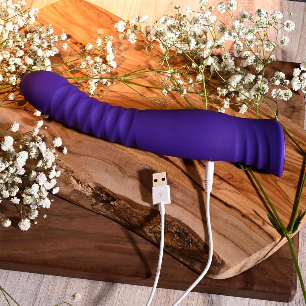 Selopa TRIXXXIE - Purple 22.2 cm USB Rechargeable Vibrator - SL-RS-5223-2