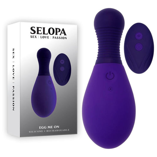 Selopa EGG ME ON - Purple 10 cm USB Rechargeable Egg with Wireless Remote - SL-RS-5230-2