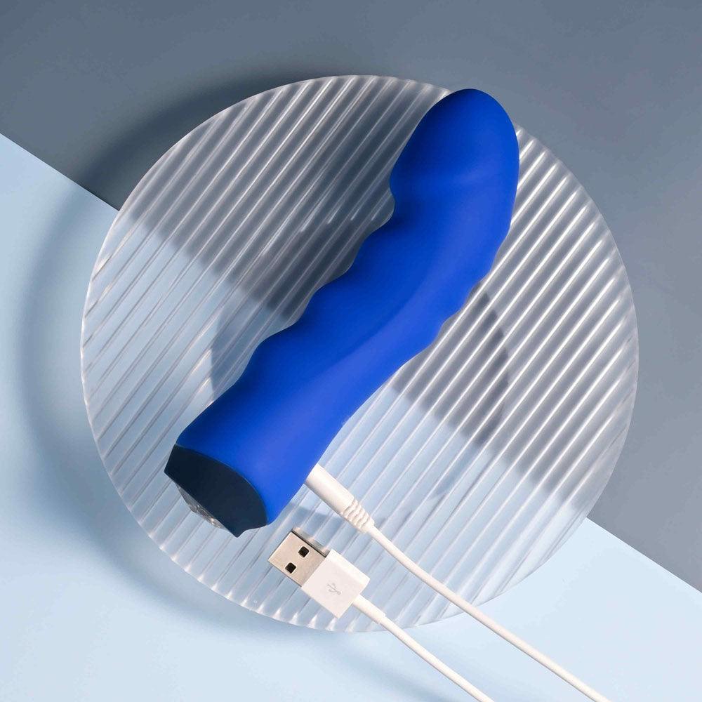 Selopa BLUE BANGER - Blue 13.6 cm USB Rechargeable Vibrator - SL-RS-5414-2