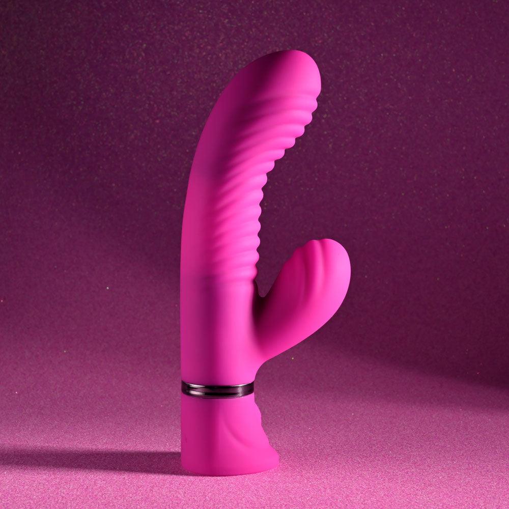 Selopa NEXT WAVE - Pink 16.4 cm USB Rechargeable Dual Vibrator - SL-RS-5469-2