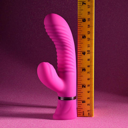 Selopa NEXT WAVE - Pink 16.4 cm USB Rechargeable Dual Vibrator - SL-RS-5469-2