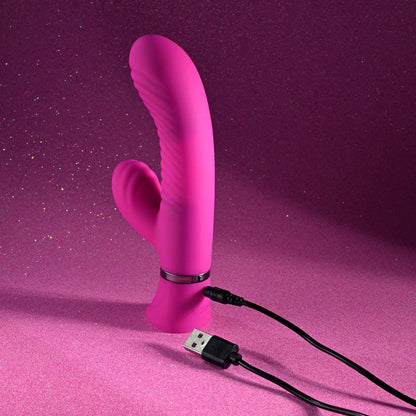 Selopa NEXT WAVE - Pink 16.4 cm USB Rechargeable Dual Vibrator - SL-RS-5469-2