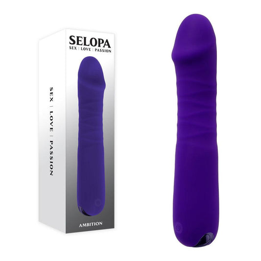 Selopa AMBITION - Purple 17 cm USB Rechargeable Thrusting Vibrator - SL-RS-5476-2