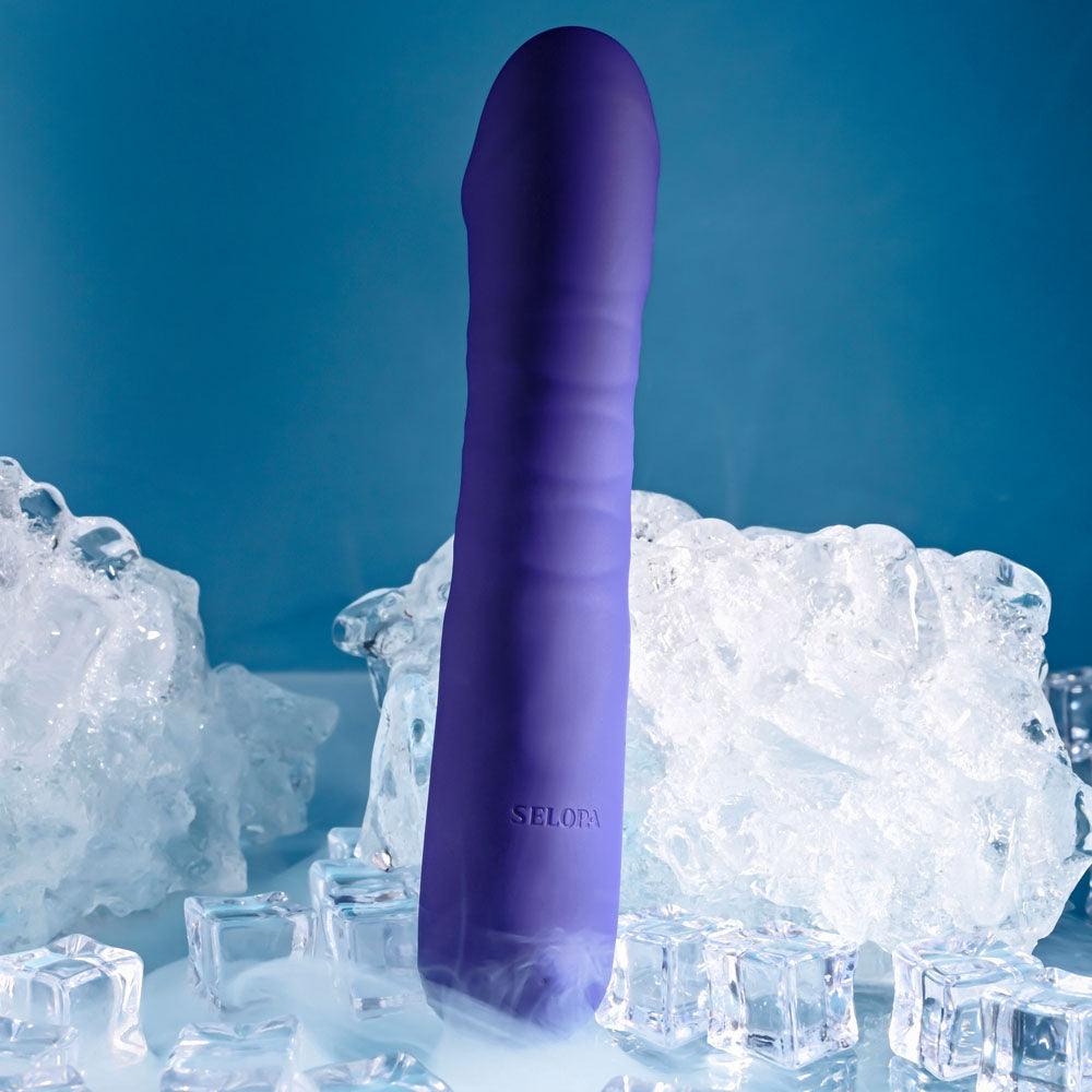 Selopa AMBITION - Purple 17 cm USB Rechargeable Thrusting Vibrator - SL-RS-5476-2