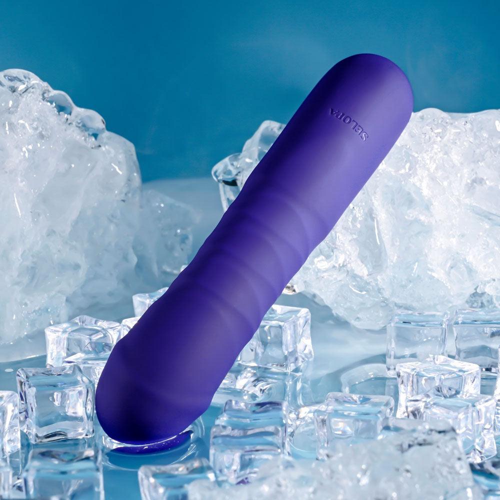 Selopa AMBITION - Purple 17 cm USB Rechargeable Thrusting Vibrator - SL-RS-5476-2