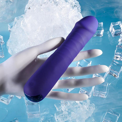 Selopa AMBITION - Purple 17 cm USB Rechargeable Thrusting Vibrator - SL-RS-5476-2