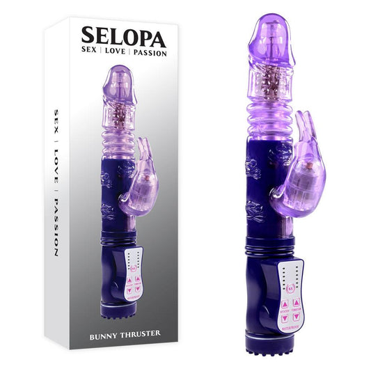 Selopa BUNNY THRUSTER - Purple 24.8 cm Thrusting Rabbit Vibrator - SL-VB-3533-2