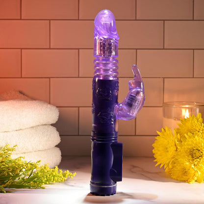 Selopa BUNNY THRUSTER - Purple 24.8 cm Thrusting Rabbit Vibrator - SL-VB-3533-2