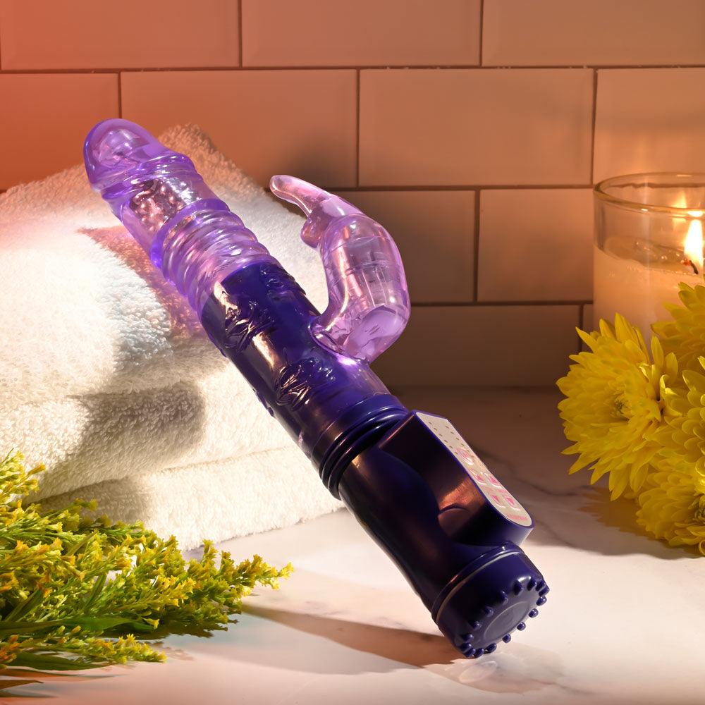 Selopa BUNNY THRUSTER - Purple 24.8 cm Thrusting Rabbit Vibrator - SL-VB-3533-2