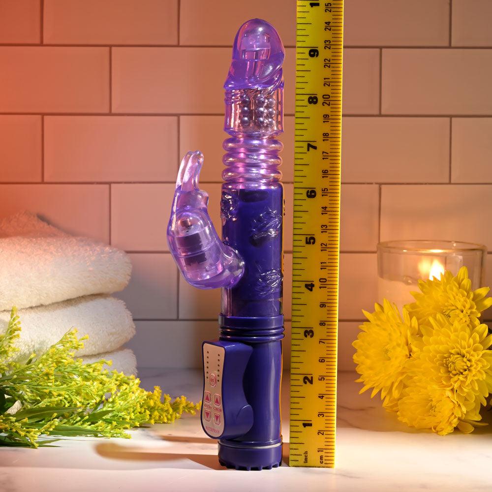 Selopa BUNNY THRUSTER - Purple 24.8 cm Thrusting Rabbit Vibrator - SL-VB-3533-2