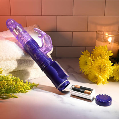 Selopa BUNNY THRUSTER - Purple 24.8 cm Thrusting Rabbit Vibrator - SL-VB-3533-2