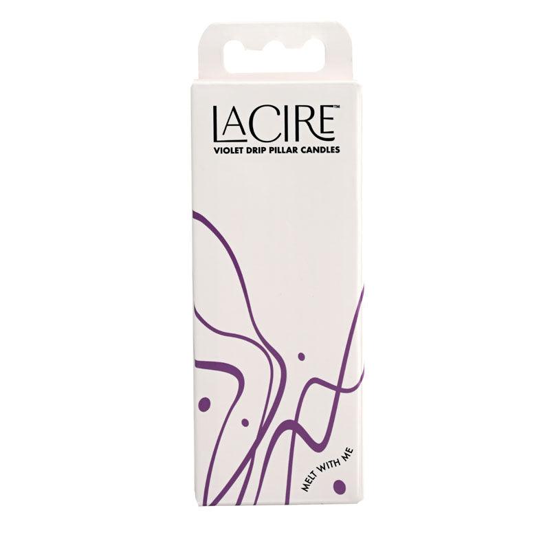 LaCire Drip Pillar Candles - Violet - Violet Drip Candles - Set of 3 - SS05207