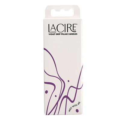 LaCire Drip Pillar Candles - Violet - Violet Drip Candles - Set of 3 - SS05207