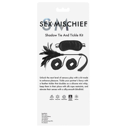 Sex & Mischief Shadow Tie and Tickle Kit - Black Beginners Bondage Kit - SS09806