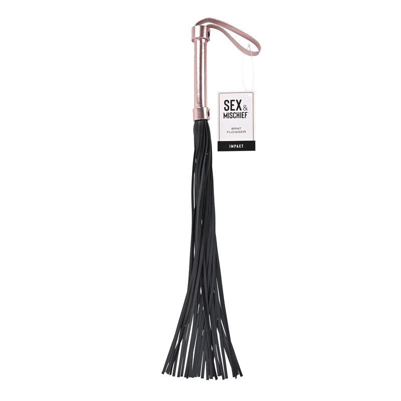 Sex & Mischief Brat Flogger - Rose Gold/Black Flogger - SS09843