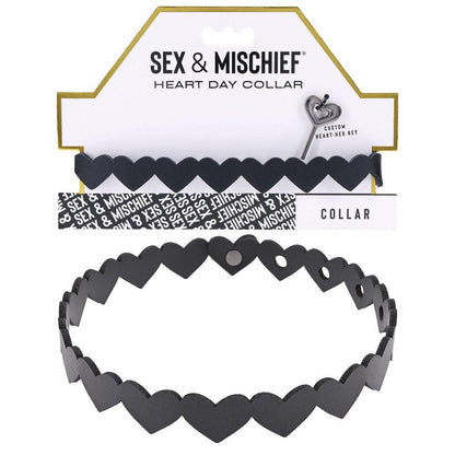 Sex & Mischief Heart Day Collar - Black Collar - SS09850