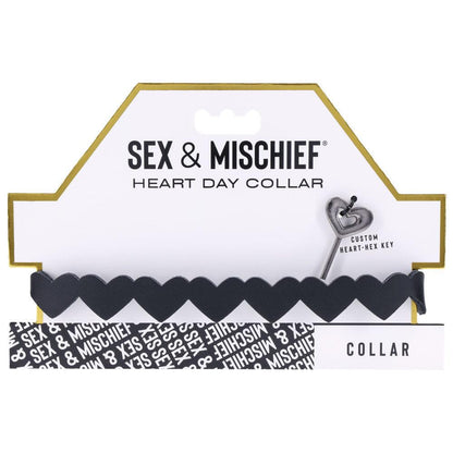 Sex & Mischief Heart Day Collar - Black Collar - SS09850