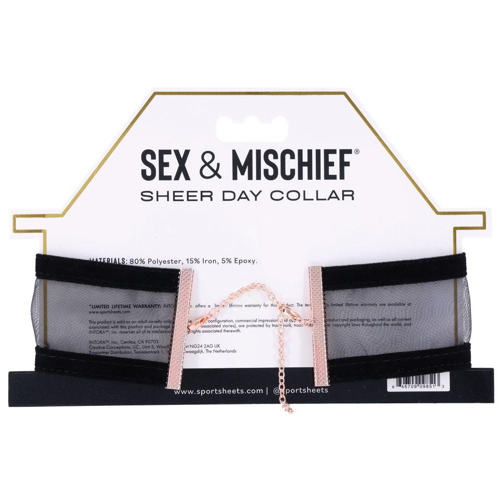 Sex & Mischief Sheer Day Collar - Black Collar - SS09851