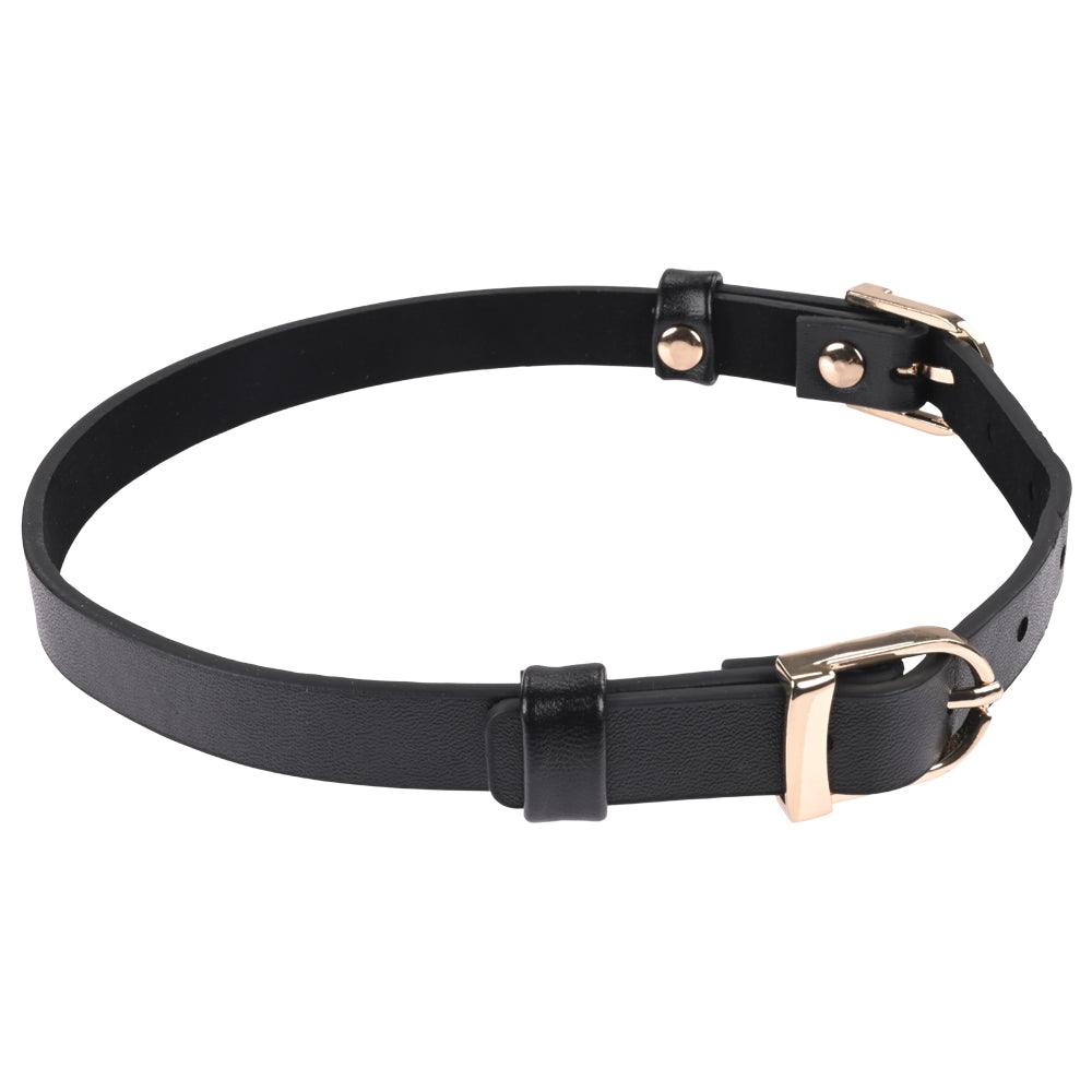 Sex & Mischief Double Buckle Day Collar - Black Collar - SS09854