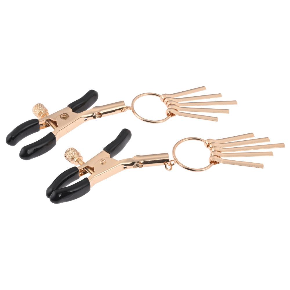 Sex & Mischief Verge Nipple Clamps - Gold Nipple Clamps - Set of 2 - SS09856