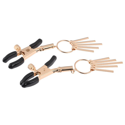 Sex & Mischief Verge Nipple Clamps - Gold Nipple Clamps - Set of 2 - SS09856