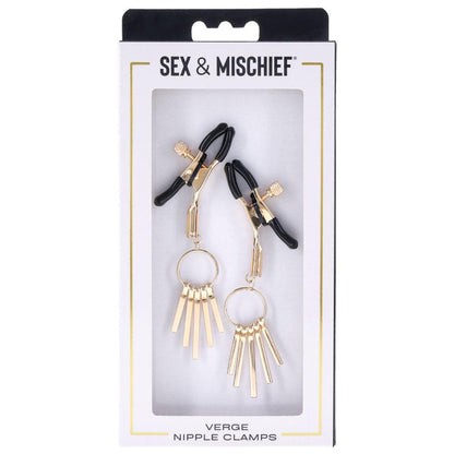 Sex & Mischief Verge Nipple Clamps - Gold Nipple Clamps - Set of 2 - SS09856