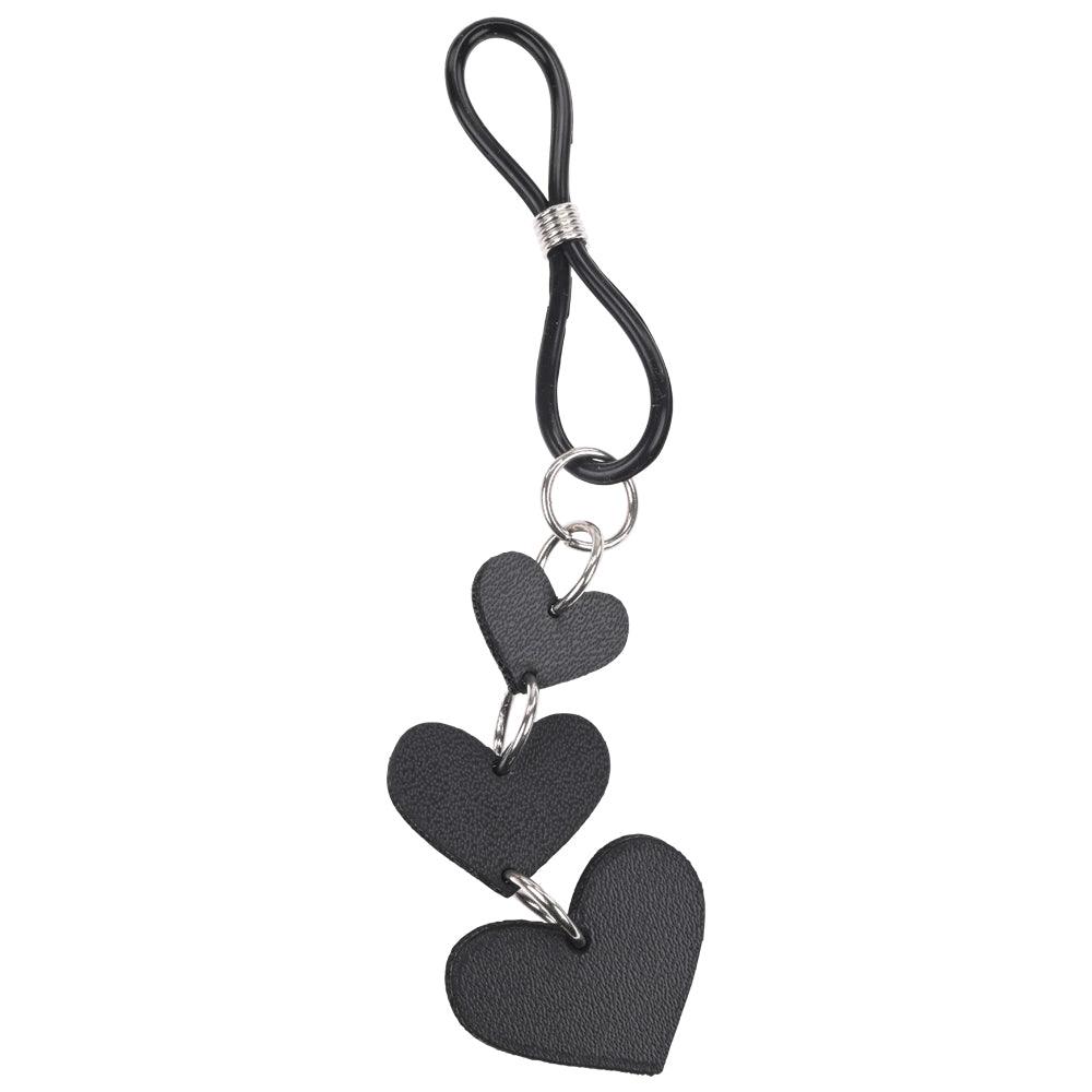 Sex & Mischief Heart Nipple Ties - Black Nipple Restraints - Set of 2 - SS09857