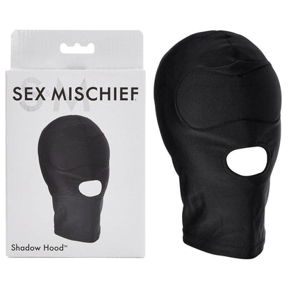 Sex & Mischief Shadow Hood - Black Hood with Mouth Opening - SS09916