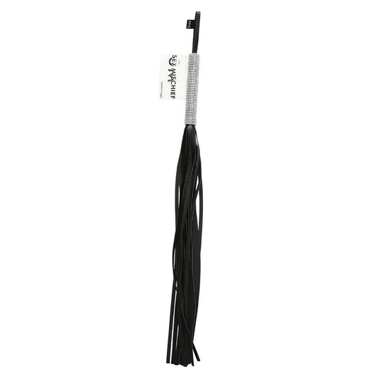 Sex & Mischief Sparkle Flogger - Black/Sparkle 78 cm Flogger Whip - SS09926