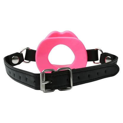 Sex & Mischief Silicone Lips Mouth Gag - Pink - Pink Mouth Restraint - SS09944