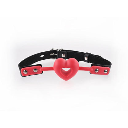 Sex & Mischief Amor Ball Gag - Red/Black Mouth Restraint - SS09952