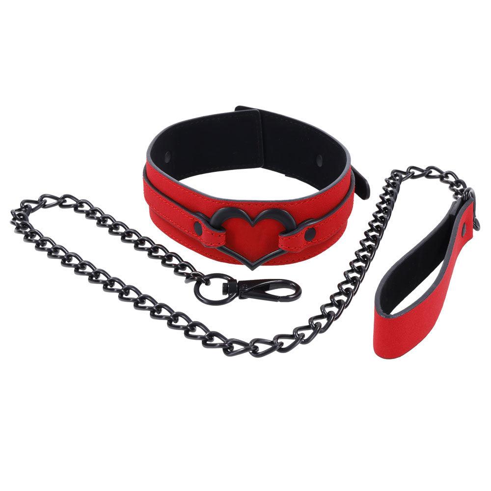 Sex & Mischief Amor Collar and Leash - Red Restraint - SS09954