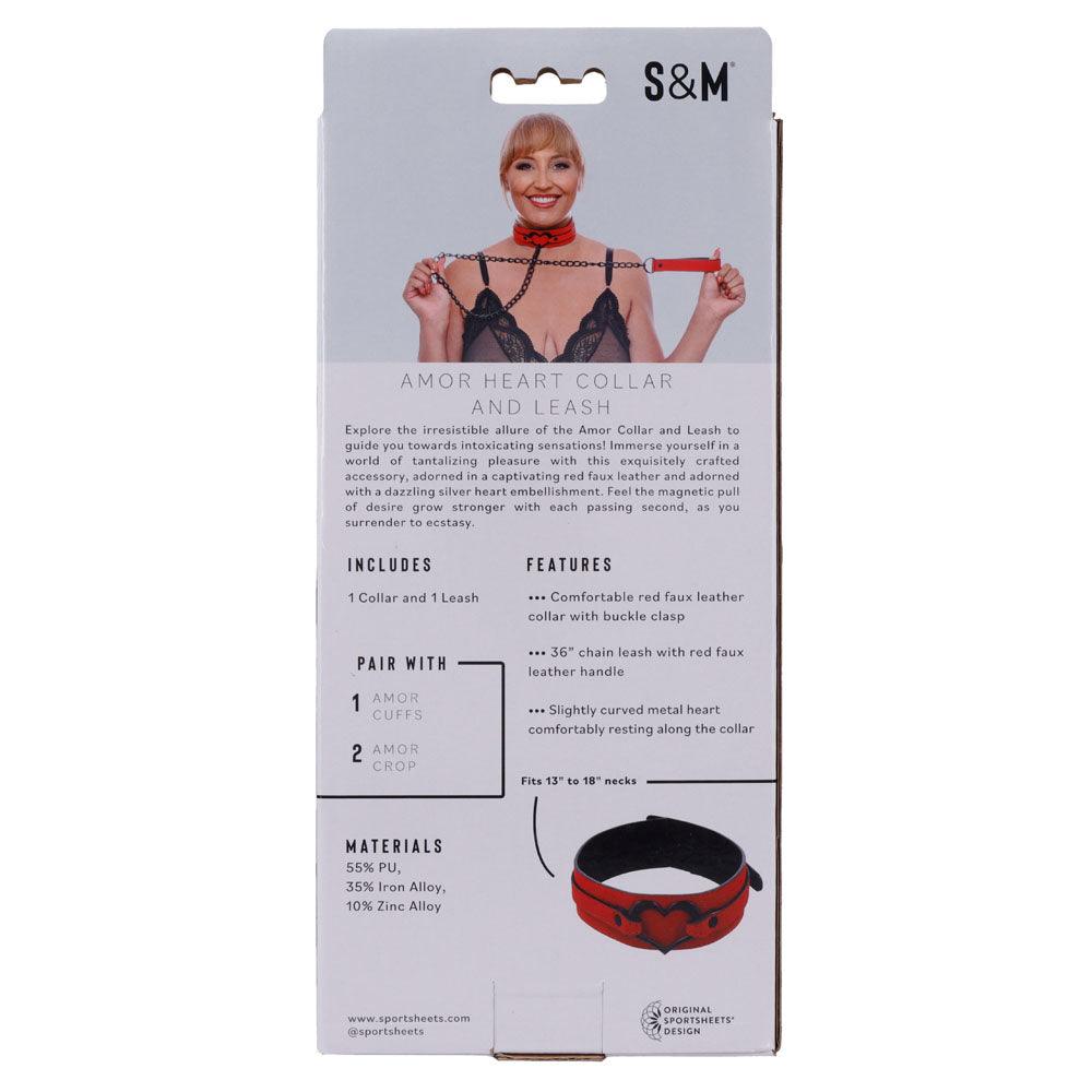 Sex & Mischief Amor Collar and Leash - Red Restraint - SS09954