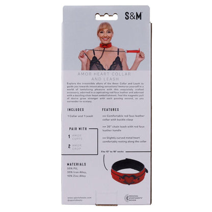 Sex & Mischief Amor Collar and Leash - Red Restraint - SS09954