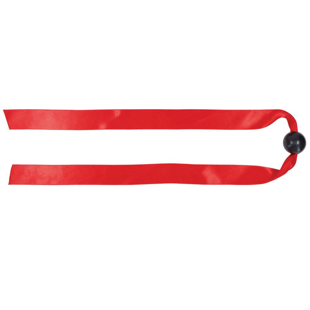 Sex & Mischief Amor Satin Ball Gag - Red/Black Mouth Restraint - SS09957