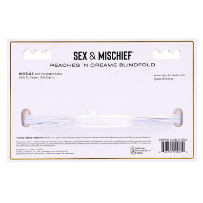 Sex & Mischief Peaches n CreaMe Blindfold - Peach Eyemask - SS09961