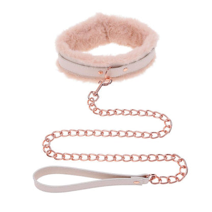 Sex & Mischief Peaches n CreaMe Fur Collar & Leash - Peach Restraint - SS09962