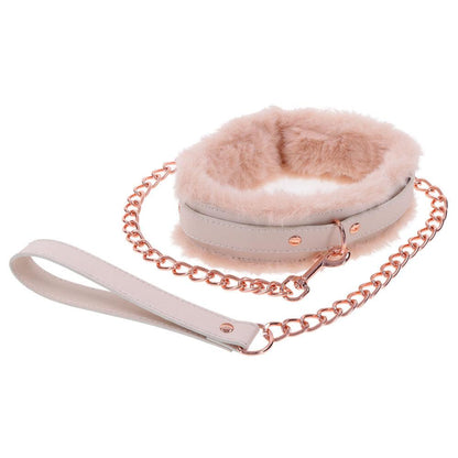 Sex & Mischief Peaches n CreaMe Fur Collar & Leash - Peach Restraint - SS09962