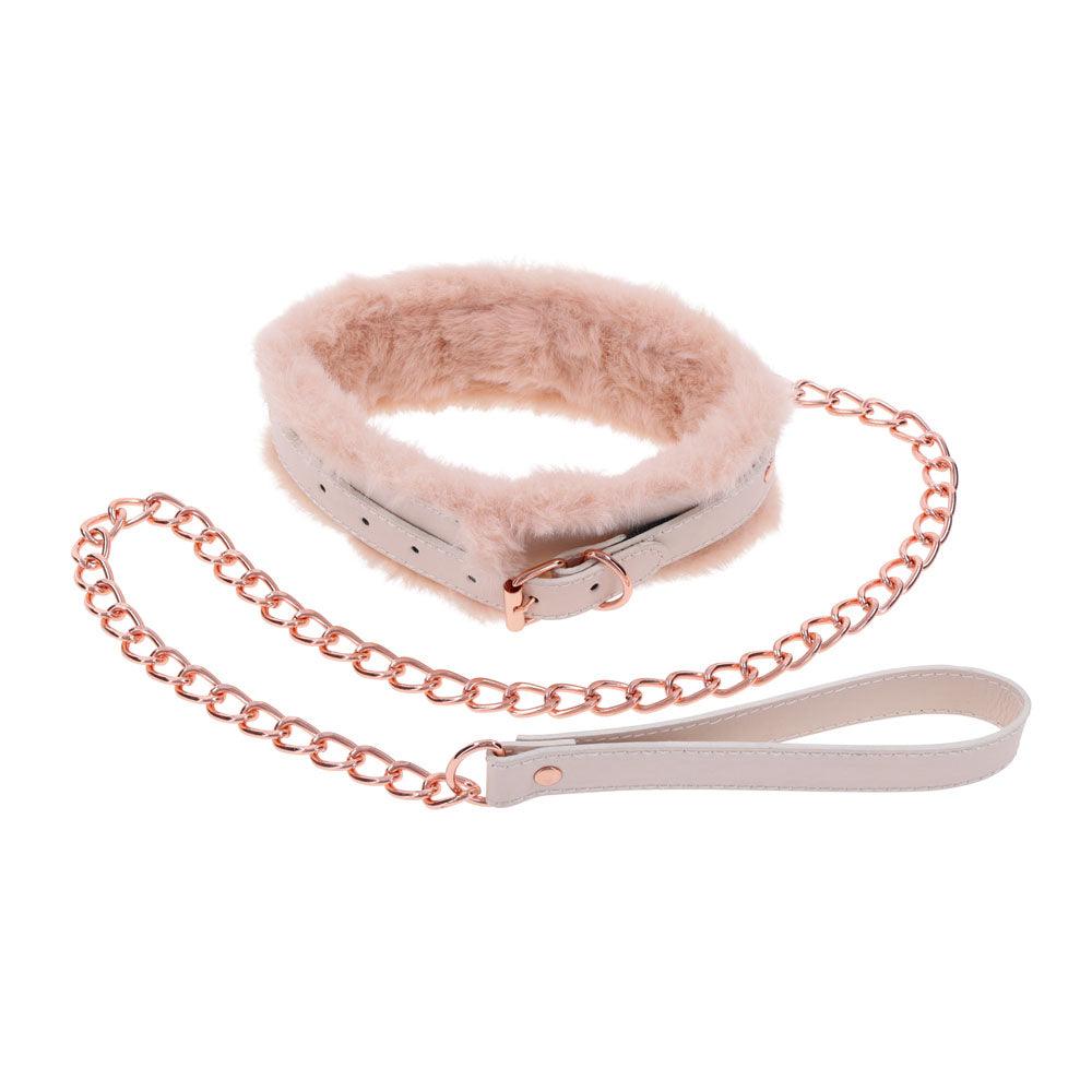 Sex & Mischief Peaches n CreaMe Fur Collar & Leash - Peach Restraint - SS09962