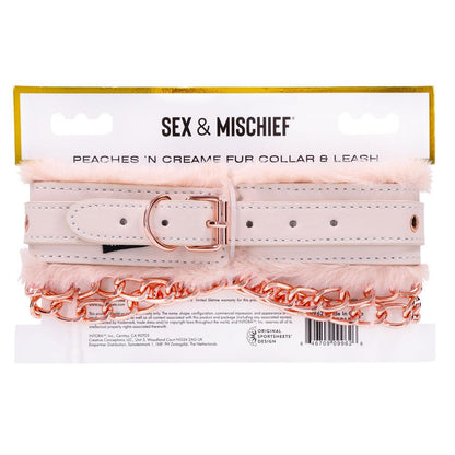 Sex & Mischief Peaches n CreaMe Fur Collar & Leash - Peach Restraint - SS09962