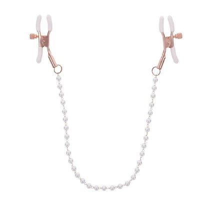 Sex & Mischief Peaches n CreaMe Pearl Nipple Clamps - Peach Nipple Restraints - SS09964