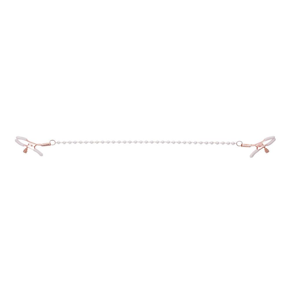 Sex & Mischief Peaches n CreaMe Pearl Nipple Clamps - Peach Nipple Restraints - SS09964