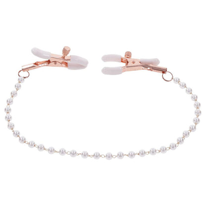 Sex & Mischief Peaches n CreaMe Pearl Nipple Clamps - Peach Nipple Restraints - SS09964